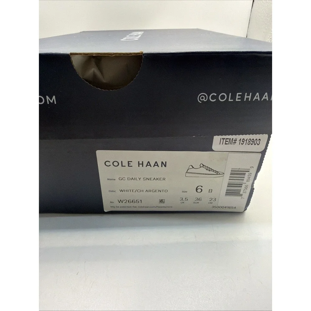 Cole Haan Grand Crosscourt Daily Low-Top Casual Sneakers White,‎ Argento Size 6